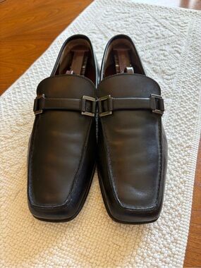 Fratelli Rossetti Black Leather Slip-On Loafers with Metal Bit